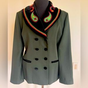 Claude Barthelemy vintage jacket paisley embroidery on lapel